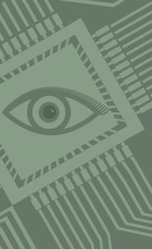 Human eye on a circuit board