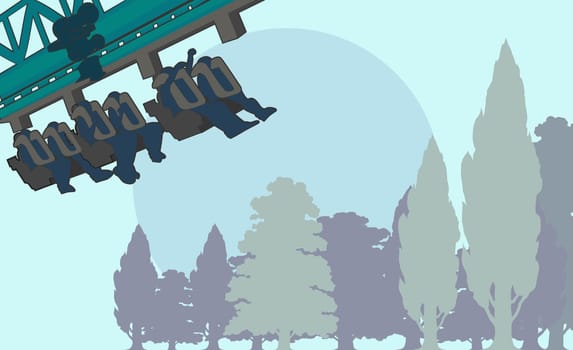 Group of people on a rollercoaster