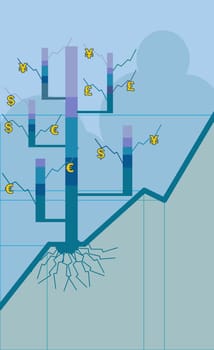 Close-up of financial graphs