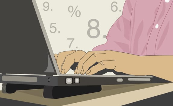 Person using a laptop