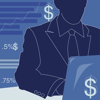 Businessman using a laptop