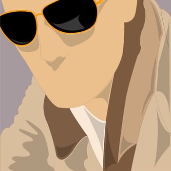 Man wearing a pair of sunglasses