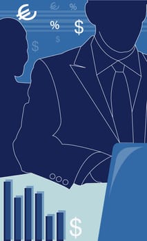 Businessman sitting in front of a laptop