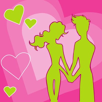 Couple holding hands