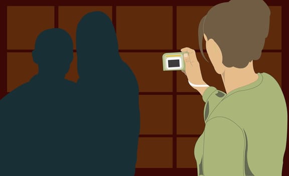 Woman photographing