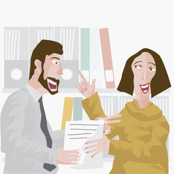 Businessman arguing with a businesswoman