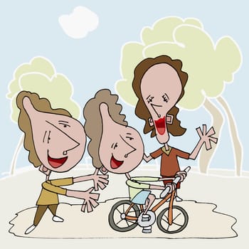 Side profile of a child riding a bicycle