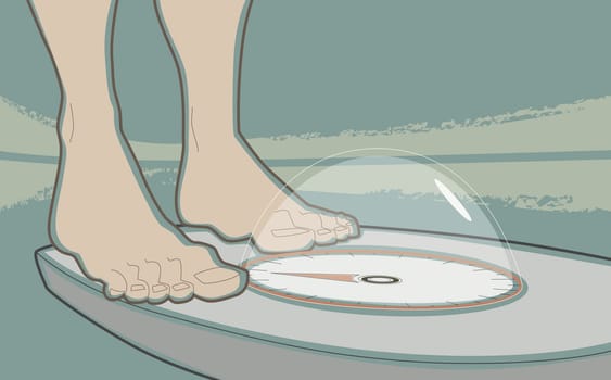 Person standing on a weighing scale
