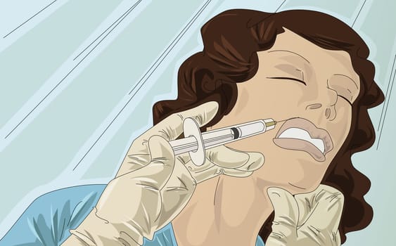 Woman getting a botox injection