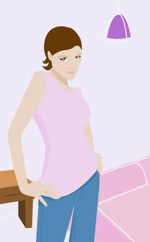 Young woman standing with arms akimbo