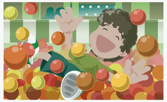 Boy playing with balls