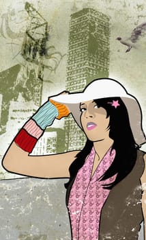 Portrait of a woman wearing a hat