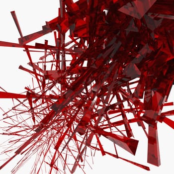 Close-up of a 3-d red abstract patterns