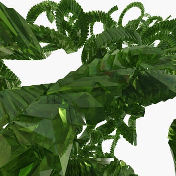 Close-up of a 3-d green abstract patterns