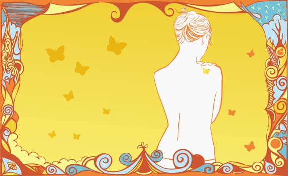 Rear view of a naked woman