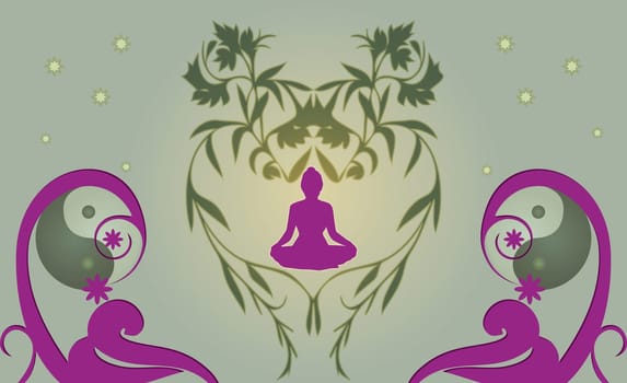 Woman sitting in a lotus position