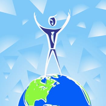 Man standing on a globe