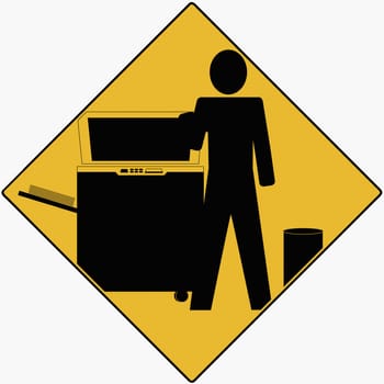 Businessman standing near a photocopying machine