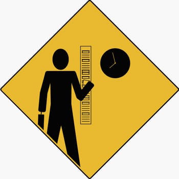Businessman punching a job card