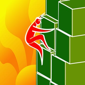 Man climbing a structure