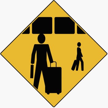 Two businessmen holding suitcases and walking
