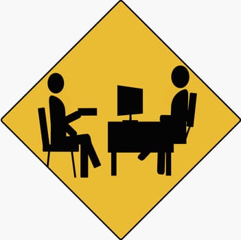 Businessman sitting in front of a computer