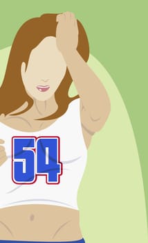 Athlete with her head in her hands