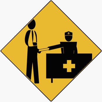 Female nurse giving prescription to a patient