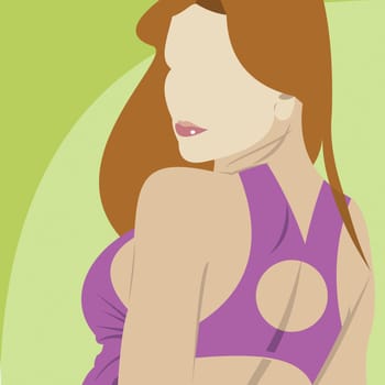 Young woman looking back