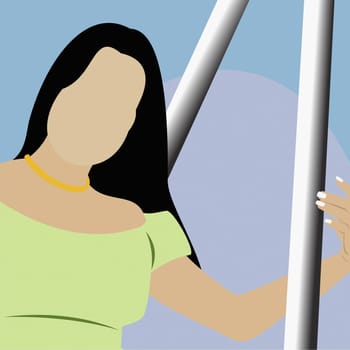 Young woman sitting on a swing
