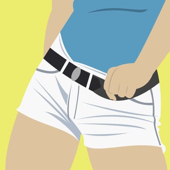 Woman wearing shorts