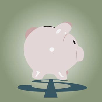 Piggy bank on a dollar sign