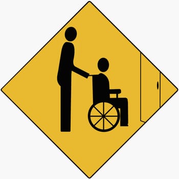 Patient sitting in a wheelchair