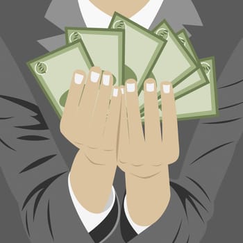 Businessman holding currency notes