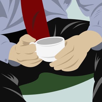 Businessman holding a cup of tea