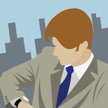 Businessman checking the time