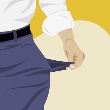 Businessman taking out an empty pocket