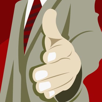 Businessman reaching out for a handshake