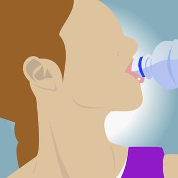 Young woman drinking water