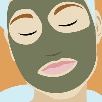 Young woman wearing a facial mask