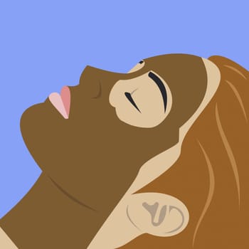 Young woman wearing a facial mask
