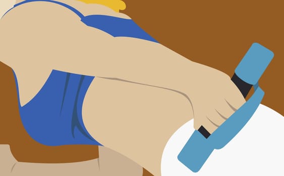Woman exercising with dumbbells