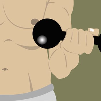Man exercising with a dumbbell