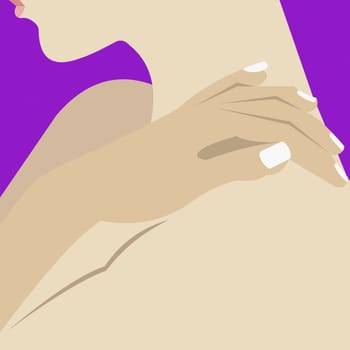 Woman massaging her shoulder