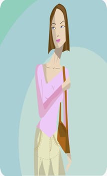 Young woman carrying a hand bag