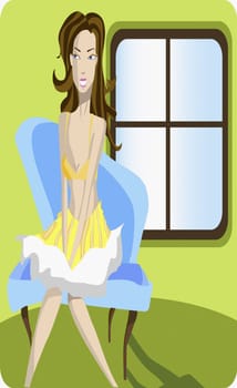 Young woman sitting on a chair