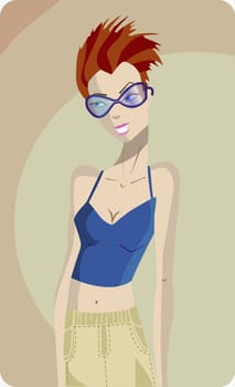 Young woman wearing sunglasses