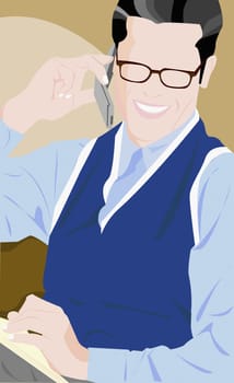 Businessman talking on a mobile phone
