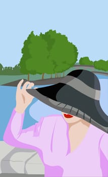 Woman wearing a hat