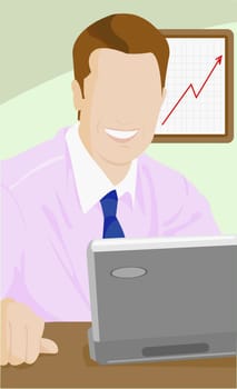 Businessman using a laptop